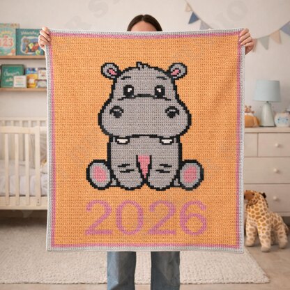2026 Baby Hippo Blanket SC Crochet Pattern