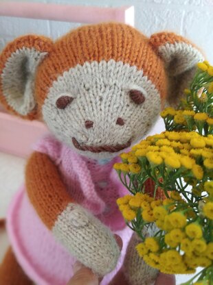 Arisha monkey knitting pattern.Knitted doll patterns, Animal knitting patterns