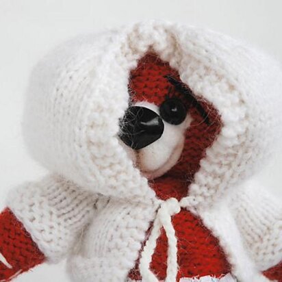 Winter Cherry Teddy bear with felted nose