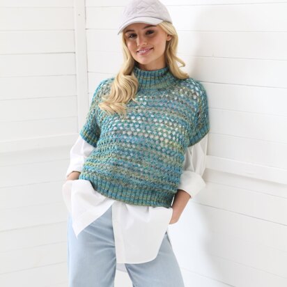 Ladies Sweater & Tank P6175 in King Cole Homespun Prism DK - Leaflet