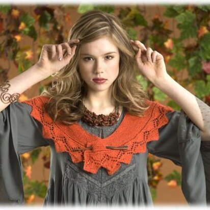 K550-Lace Leaf Shawlette