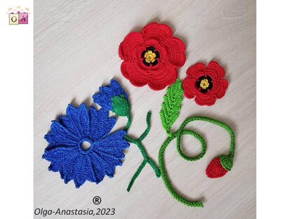 Bouquet of poppy and cornflower