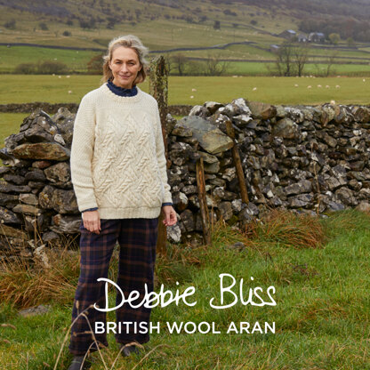 Cable Entrelac Sweater -  Jumper Knitting Pattern for Women in Debbie Bliss British Wool Aran by Debbie Bliss