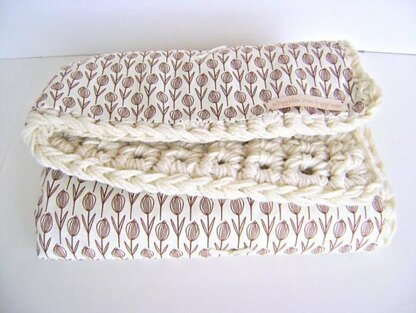 Crochet & Fabric Baby Blanket