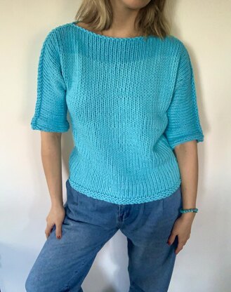 Cotton sweater Turquoise