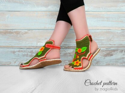 Boho sandals with jute rope soles