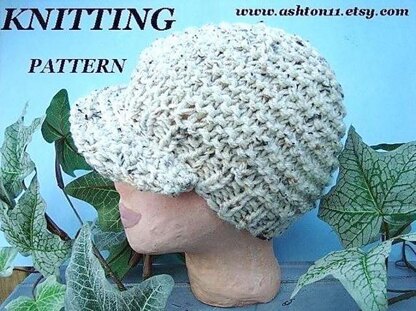 Knit Flat Adult Newsboy Hat | Knitting Pattern 82