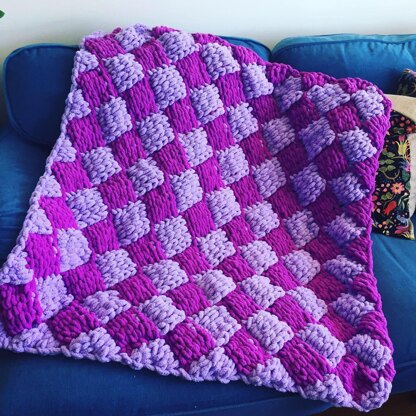 Entrelac Basket Weave Blanket