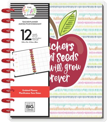 The Happy Planner Undated 12-Month Big Planner - Teachers Plant Seeds
