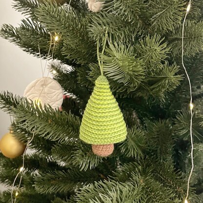 Crochet Christmas tree ornament pattern Amigurumi hanging ornament