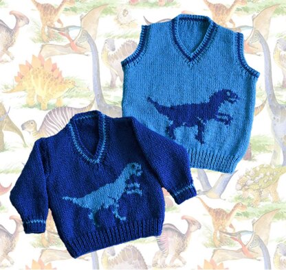 Dinosaur V-neck tops