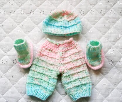 Knitting Pattern 10" Dolls clothes, Hooded Cardigan, Shorts, Hat and Boots