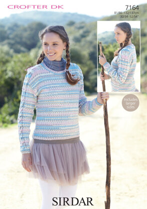 Ladies Sweater in Sirdar Crofter DK - 7164 - Downloadable PDF