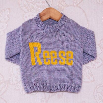 Intarsia - Reese Moniker Chart - Childrens Sweater