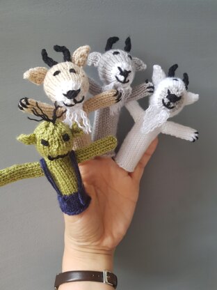 3 Billy Goats Gruff Finger Puppets