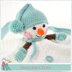 Snow girl and Snowman Comfort Blankets Blankie Lovey Crochet Soft Toys Baby Blanket