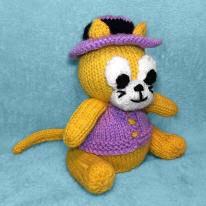 Top Cat choc orange cover / toy - knitting pattern