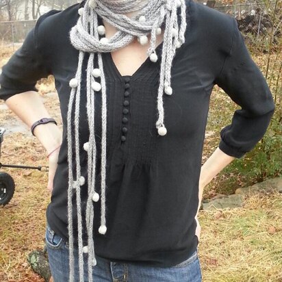 Shades of Grey Roped and Tied Scarf Necklace