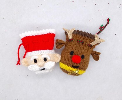 Chocolate Orange Sack Gift Bags - Santa & Reindeer