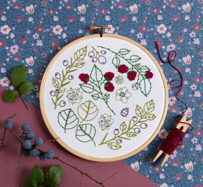 Hawthorn Handmade Blackthorn Bramble Embroidery Kit