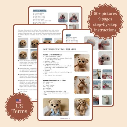 Teddy Bear Ollie Crochet Pattern + Romper