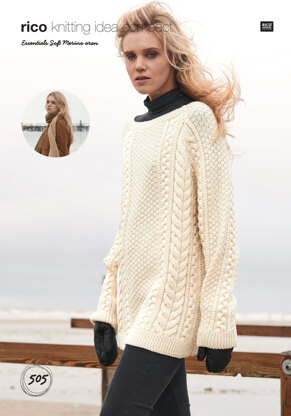 Sweater and Scarf in Rico Essentials Soft Merino Aran - 505 - Downloadable PDF