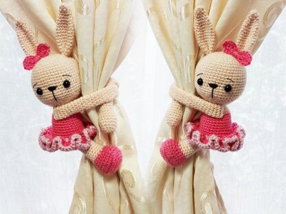 Rabbit Girl Curtain Tie back