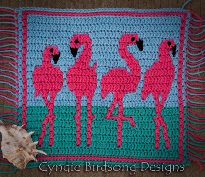 Beautiful Birds Mosaic square - Fabulous Flamingos