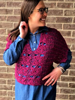Floral Motif Tee -- Crochet Summer Sweater