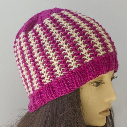 Easy Mosaic Knit Hat Pattern