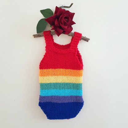 Rainbow Baby Crochet Romper Pattern