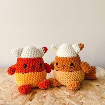 Candy corn cat crochet pattern, PDF, amigurumi halloween pattern