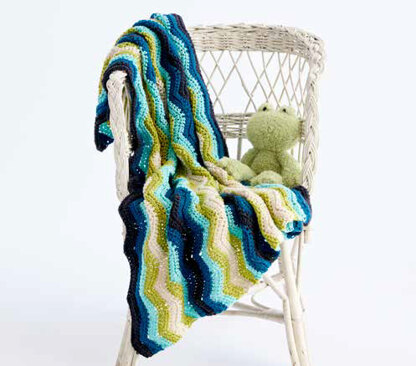 Chevron Stripes Crochet Baby Blanket in Caron One Pound - Downloadable PDF