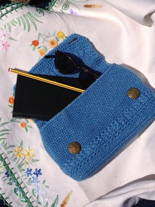 Blue Belle Crochet Clutch Bag