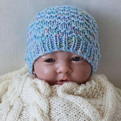 Mickey - prem baby textured hat - knitting pattern