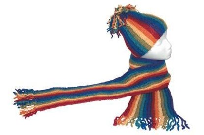 Rainbow Hat and Scarf to Knit