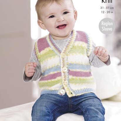 Cardigans & Waistcoat in King Cole Comfort DK & Comfort Prints DK - 4622 - Downloadable PDF