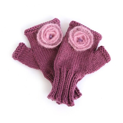 Floral Fingerless Mitts