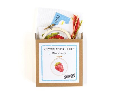 The Stranded Stitch Strawberry Cross Stitch Kit - 3 inches