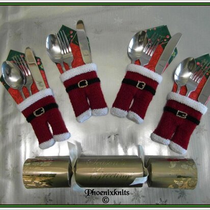 Santa Trousers Cutlery Holder