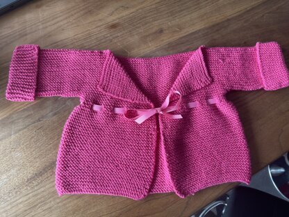"Garter Stitch Matinee Jacket" - Jacket Knitting Pattern For Babies in Debbie Bliss Baby Cashmerino