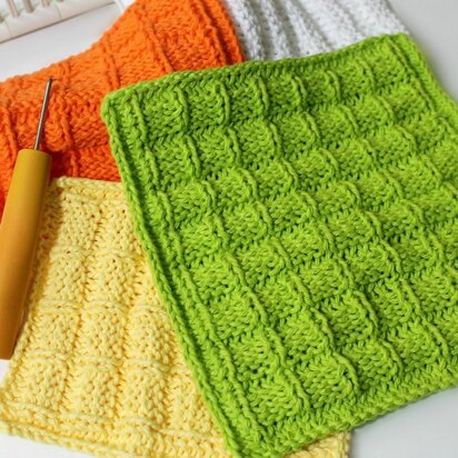 Loom Knitting Pattern Waffle Stitch Washcloth