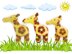 Baby-Giraffe with African Flowers