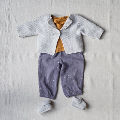 Cosmo Garter stitch Baby Jacket and bootees