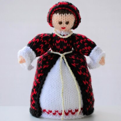 Catherine of Aragon Tudor Doll Knitting Pattern - Toy Knitting Pattern