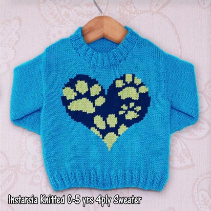Intarsia - Heart of Paw Prints - Chart Only