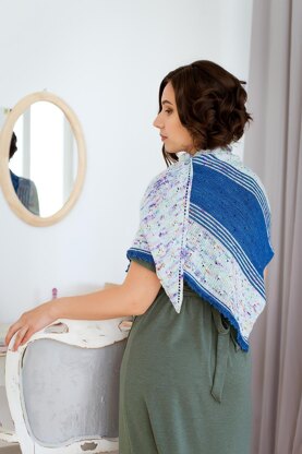 Blue Impression Shawl