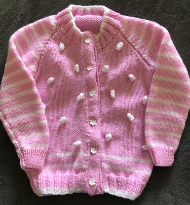 Girl’s aran bobble cardigan