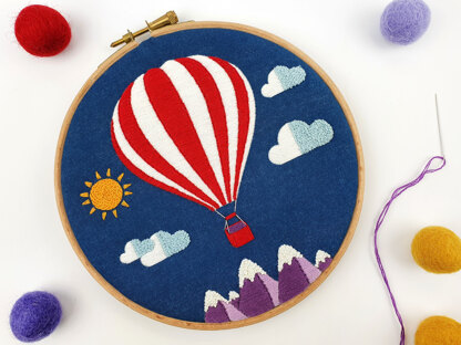 Oh Sew Bootiful Hot Air Balloon Printed Embroidery Kit