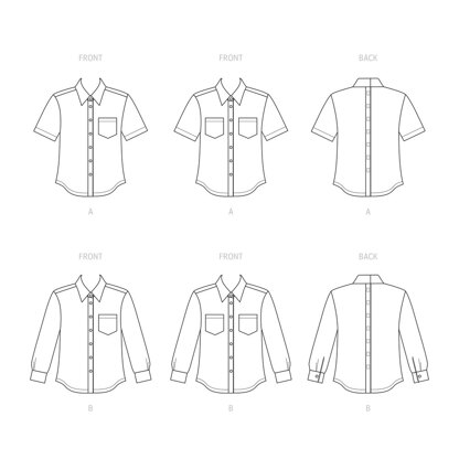 Simplicity Unisex Adaptive Shirt S9487 - Sewing Pattern, Size XS-S-M-L-XL